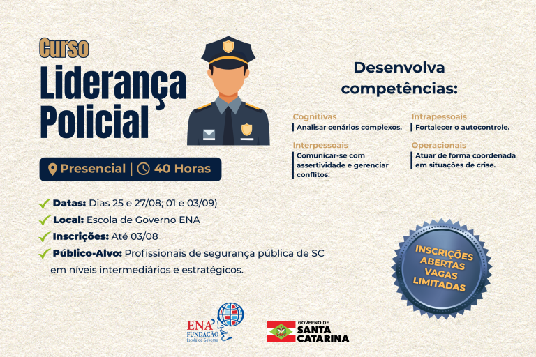 ENA lança curso inédito de Liderança Policial para integrar forças de segurança de SC